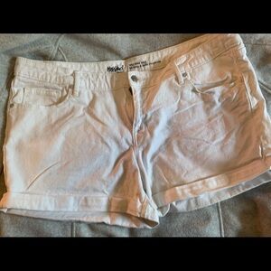 White jean shorts